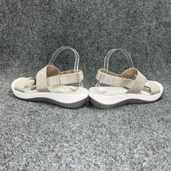 Clarks Cloudsteppers Sandals Women's Size 11 Tan Grey‎ Adjustable Strap Sandals - Picture 6 of 12